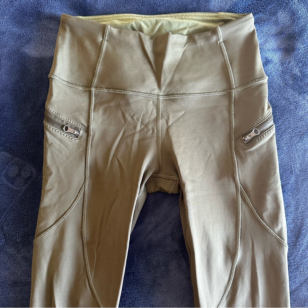 First Mile Tech Tight 2 Military Green Run Tech Fleece lined, zipper pockets - Picture 11 of 17